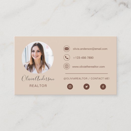 Professionele foto Terracotta Tan Visitekaartje (Voorkant)