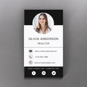 Professionele foto zwart Visitekaartje