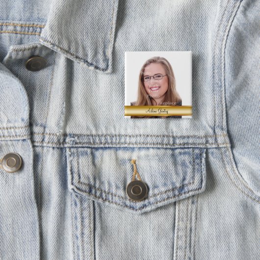 Professionele fotobadges vierkante button 5,1 cm (In situ)