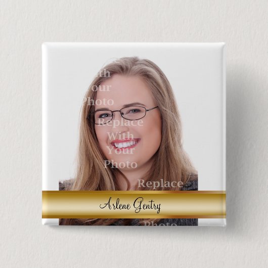 Professionele fotobadges vierkante button 5,1 cm (Voorkant)