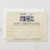 Professionele fotograaf camera Cadeaubon (Voorkant)