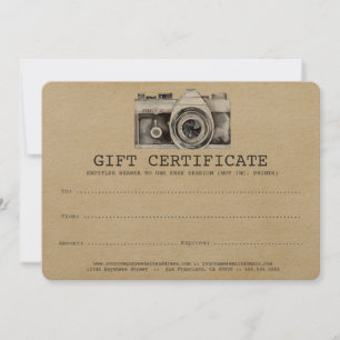 Professionele fotograaf camera Cadeaubon
