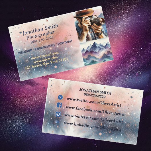 Professionele Fotograaf Camera Scene Pastel Roze Visitekaartje