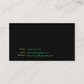 Professionele fotograaf cameralens visitekaartje (Achterkant)