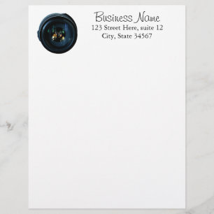 Professionele fotograaf Lens Letterhead Gepersonaliseerd Briefhoofd