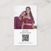 Professionele fotograaf QR-code Sociale media Visitekaartje (Voorkant)