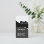 Professionele fotograaf zwarte camera visitekaartje (Staand voorkant)