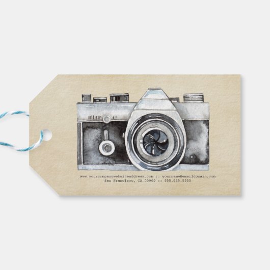 Professionele fotografe camera Hartelijk dank Cadeaulabel (Achterkant Horizontaal)