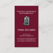Professionele fotografie  camera Foto Visitekaartje (Achterkant)