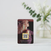 Professionele foto's QR-code Modern stijlvol goud Visitekaartje (Staand voorkant)
