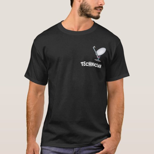 PROFESSIONELE FTA SATELLITE DISH TECHNICIAN T-SHIRT (Voorkant)