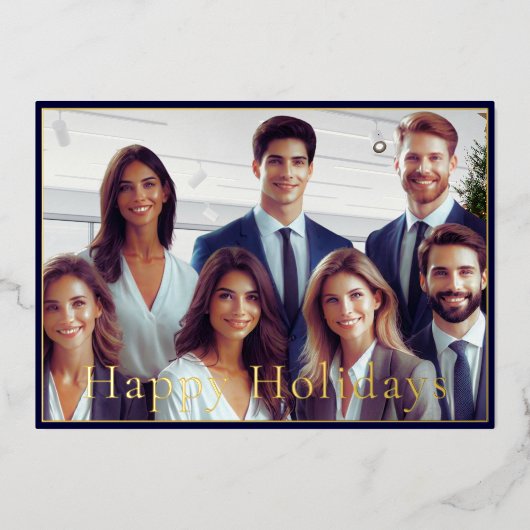 Professionele Full Photo Business Logo Folie Feestdagenkaart (Voorkant)