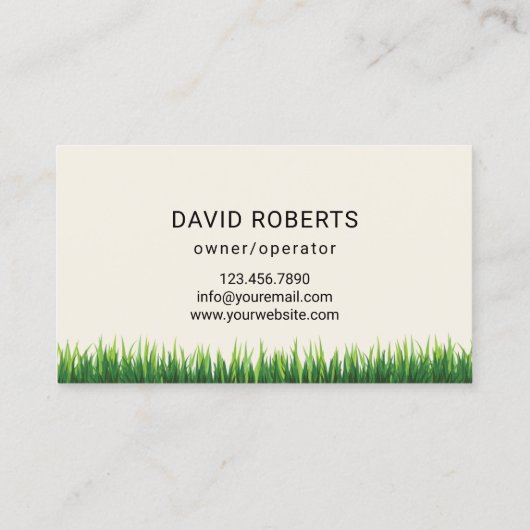 Professionele gazonverzorging Mower Logo Landscapi Visitekaartje (Achterkant)