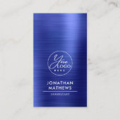 Professionele geborstelde metallische blauwe Logo Visitekaartje (Voorkant)