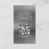 Professionele geborstelde metallische grijze QR-co Visitekaartje (Achterkant)