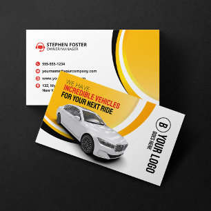 Professionele Gele Autohuur Autoverhuur Automobiel Visitekaartje