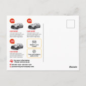 Professionele Gele Autoverhuur Auto Huren Auto Briefkaart (Achterkant)