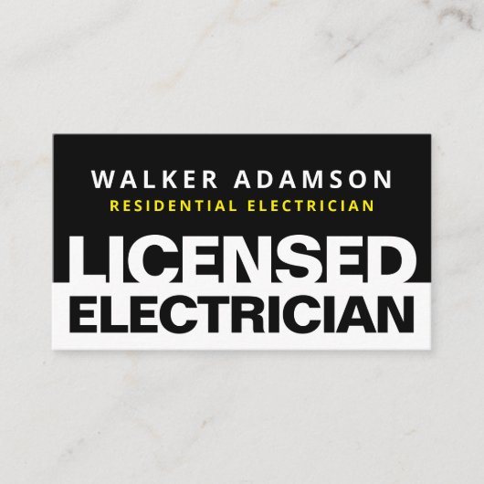 Professionele Gelicentieerde Elektricien Visitekaa Visitekaartje (Voorkant)