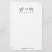 Professionele gepersonaliseerde monogram briefpapier (Voorkant / Achterkant)