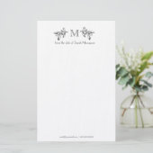 Professionele gepersonaliseerde monogram briefpapier (Staand voorkant)