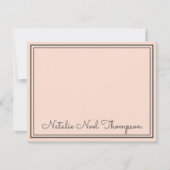 Professionele Gepersonaliseerde Monogramnaam Blush Notitiekaartje (Voorkant)