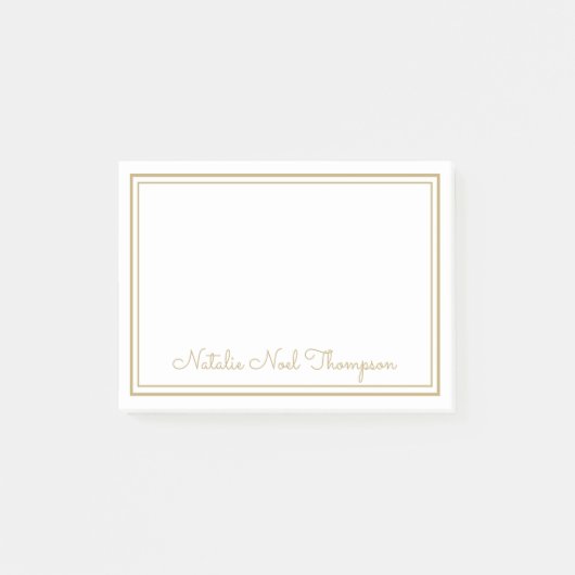 Professionele Gepersonaliseerde Monogramnaam Goud Post-it® Notes (Voorkant)