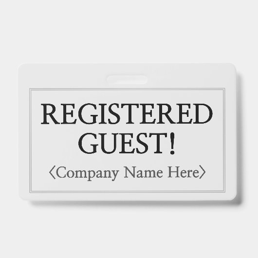 Professionele "GEREGISTREERDE GASTEN!" badge (Front)