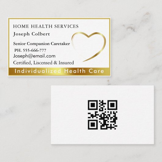 Professionele Gezondheidszorgverlener Medische QR Visitekaartje (Voorkant / Achterkant)