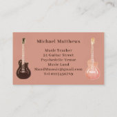 Professionele gitaarmusicus Music Teacher Visitekaartje (Achterkant)