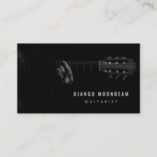 Professionele gitarist en gitaar muziek leraar visitekaartje (Voorkant)