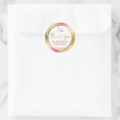 Professionele Glam Gold Glitter Hartelijk dank, Lo Ronde Sticker (Tas)