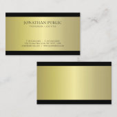 Professionele Glamour Gold Effect Plain Luxe Moder Visitekaartje (Voorkant / Achterkant)