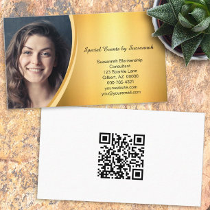 Professionele Gold Flare Custom Photo QR Code Visitekaartje
