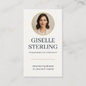 Professionele Goud & Marine Foto QR Code Modern Visitekaartje (Voorkant)