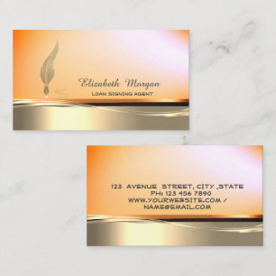 Professionele Gouden Glitter Feather Notary Sinaas Visitekaartje