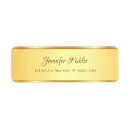 Professionele Gouden Kalligrafeerde Naam Tekst Mod Etiket