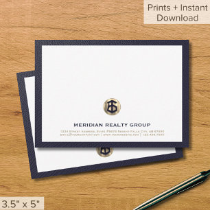 Professionele Gouden Logo Onroerend goed Notitieka Kaart