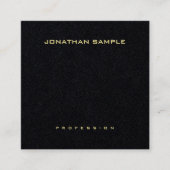 Professionele Gouden Tekst Elegant Slank Premium Z Vierkante Visitekaartje (Voorkant)