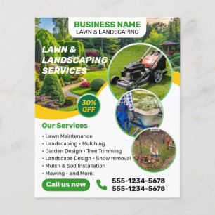 professionele grasverzorging en landschapsarchitec flyer