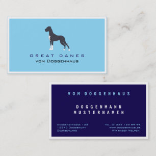 Professionele Great Dane blauw wit  Visitekaartje