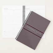 Professionele grijs- en Bourgogne Stripe | Naam en Planner (Display)