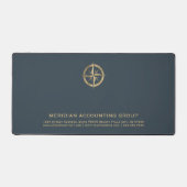 Professionele Grijs Goud Kompas Logo Bureaumat (Voorkant)