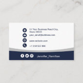 Professionele grijs voeg uw Logo QR-codefoto toe Visitekaartje (Achterkant)