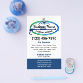 Professionele Groen Blauw Druk Wassen Service Flyer (Enkel)