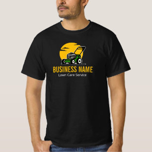 Professionele Groene Maai Service Gele Zon T-shirt
