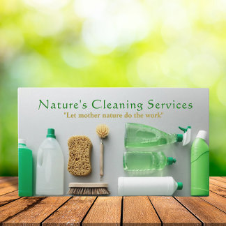 Professionele groene natuurlijke reinigingsdienst visitekaartje