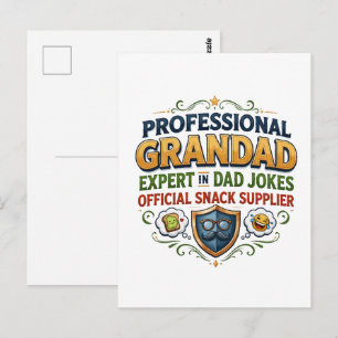 Professionele Grootvader Opa-grapjes & Hapjes Briefkaart