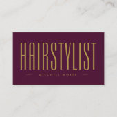 Professionele Haarstylist Bourgogne en goud Visitekaartje (Voorkant)