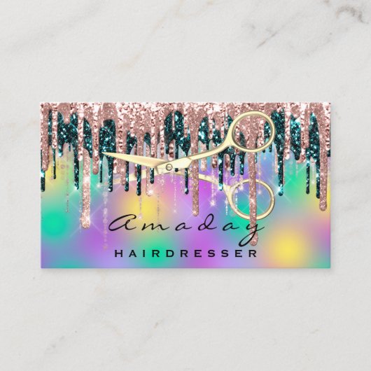 Professionele Hairdresser Scissors Roos QR CODE Visitekaartje (Voorkant)