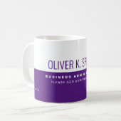 Professionele halfwitte halve Paarse moderne Koffiemok (Voorkant links)